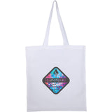 Double-Stitched 8oz Organic Cotton Tote — White (WH) — decorated front view — 2