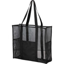 Large Mesh Beach Tote — Black (BK) — blank left angle