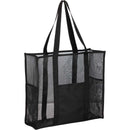 Large Mesh Beach Tote — Black (BK) — blank right angle