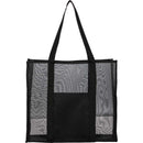 Large Mesh Beach Tote — Black (BK) — blank back view