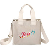 London Recycled Crossbody Tote — Natural (NT) — decorated front view — 5