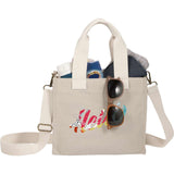 London Recycled Crossbody Tote — Natural (NT) — decorated product view — 4