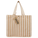 FEED Cotton and Jute Striped Tote — Natural (NT) — blank front view — 4