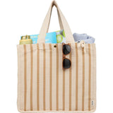 FEED Cotton and Jute Striped Tote — Natural (NT) — blank product view — 3