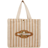 FEED Cotton and Jute Striped Tote — Natural (NT) — decorated front view — 2