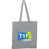 Recycled 6oz Cotton Twill Convention Tote — Navy (NY) — decorated front view — 3