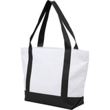 Oversized Recycled Canvas Tote Bag — Black (BK) — blank left angle — 26