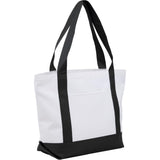 Oversized Recycled Canvas Tote Bag — Black (BK) — blank right angle — 25