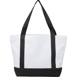 Oversized Recycled Canvas Tote Bag — Black (BK) — blank back view — 24
