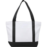 Oversized Recycled Canvas Tote Bag — Black (BK) — blank front view — 23