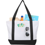 Oversized Recycled Canvas Tote Bag — Black (BK) — blank product view — 22