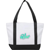 Oversized Recycled Canvas Tote Bag — Black (BK) — decorated front view — 21