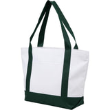 Oversized Recycled Canvas Tote Bag — Green (GR) — blank left angle — 14
