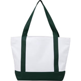 Oversized Recycled Canvas Tote Bag — Green (GR) — blank back view — 12