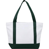 Oversized Recycled Canvas Tote Bag — Green (GR) — blank front view — 11