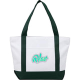 Oversized Recycled Canvas Tote Bag — Green (GR) — decorated front view — 9