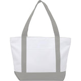 Oversized Recycled Canvas Tote Bag — Gray (GY) — blank front view — 17