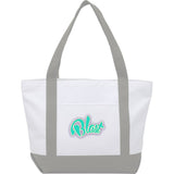 Oversized Recycled Canvas Tote Bag — Gray (GY) — decorated front view — 15