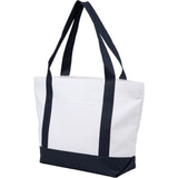 Oversized Recycled Canvas Tote Bag — Navy (NY) — blank left angle — 7