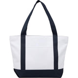 Oversized Recycled Canvas Tote Bag — Navy (NY) — blank front view — 4