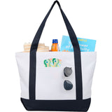 Oversized Recycled Canvas Tote Bag — Navy (NY) — blank product view — 3