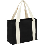 12oz Cotton Shopper Tote with Contrast Handles — Black (BK) — blank right angle — 6