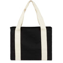 12oz Cotton Shopper Tote with Contrast Handles — Black (BK) — blank back view
