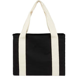 12oz Cotton Shopper Tote with Contrast Handles — Black (BK) — blank back view — 5
