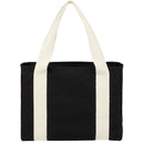 12oz Cotton Shopper Tote with Contrast Handles — Black (BK) — blank front view