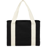 12oz Cotton Shopper Tote with Contrast Handles — Black (BK) — blank front view — 4
