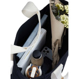 12oz Cotton Shopper Tote with Contrast Handles — Black (BK) — blank product view — 2