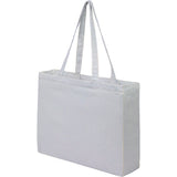 Striped Pacific Recycled Cotton Shopper Tote — Blue (BL) — blank left angle — 15