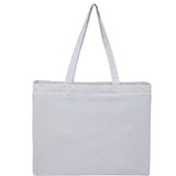 Striped Pacific Recycled Cotton Shopper Tote — Blue (BL) — blank front view — 11