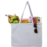 Striped Pacific Recycled Cotton Shopper Tote — Blue (BL) — blank product view — 10