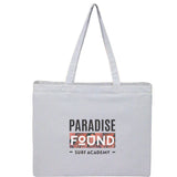 Striped Pacific Recycled Cotton Shopper Tote — Blue (BL) — decorated front view — 9