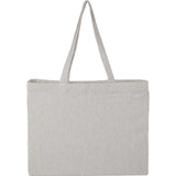 Striped Pacific Recycled Cotton Shopper Tote — Gray (GY) — blank right angle — 6