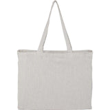 Striped Pacific Recycled Cotton Shopper Tote — Gray (GY) — blank front view — 5