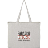 Striped Pacific Recycled Cotton Shopper Tote — Gray (GY) — decorated front view — 2