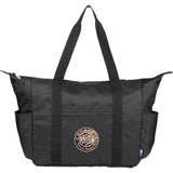 Wander & Roam Packable Travel Tote — Black (BK) — decorated front view — 3