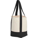 Small Recycled 8oz Cotton Tote — Black (BK) — blank left angle