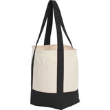 Small Recycled 8oz Cotton Tote — Black (BK) — blank left angle — 37