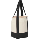 Small Recycled 8oz Cotton Tote — Black (BK) — blank right angle — 36