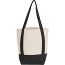 Small Recycled 8oz Cotton Tote — Black (BK) — blank back view