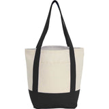Small Recycled 8oz Cotton Tote — Black (BK) — blank front view — 34