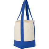 Small Recycled 8oz Cotton Tote — Blue (BL) — blank right angle — 18