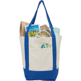 Small Recycled 8oz Cotton Tote — Blue (BL) — blank product view — 15