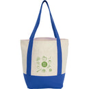 Small Recycled 8oz Cotton Tote — Blue (BL) — decorated front view