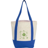 Small Recycled 8oz Cotton Tote — Blue (BL) — decorated front view — 14