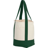 Small Recycled 8oz Cotton Tote — Dark Green — blank left angle — 31