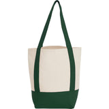 Small Recycled 8oz Cotton Tote — Dark Green — blank back view — 29